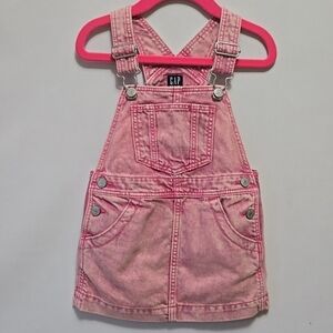 GAP Pink Denim Skirtall Jean Jumper Dress Size 2 Years Toddler